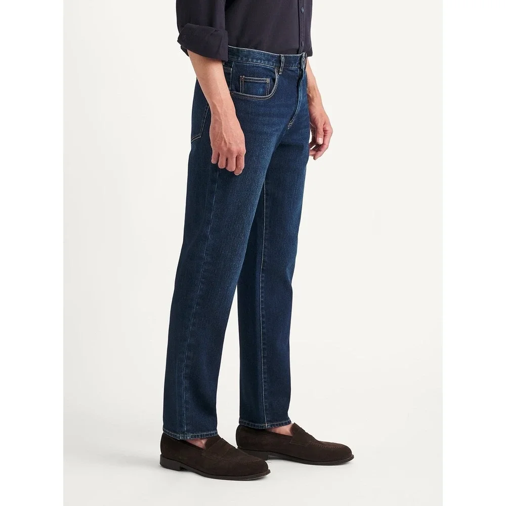 Proper Cloth Mens Straight Fit Jeans Blue Size 33W x 27L Preppy AC1174284-CP1
